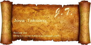 Jova Taksony névjegykártya